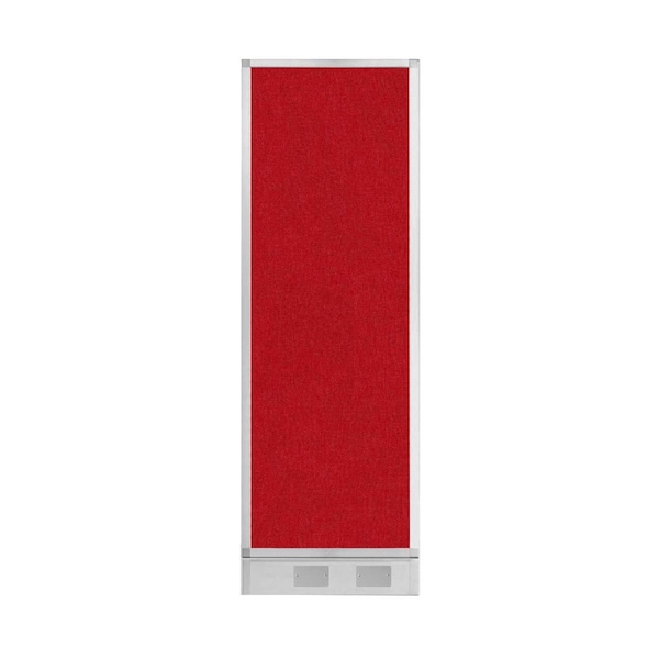 Hush Panel Configurable Cubicle Partition 2' x 6' Red Fabric w/ Cable Channel